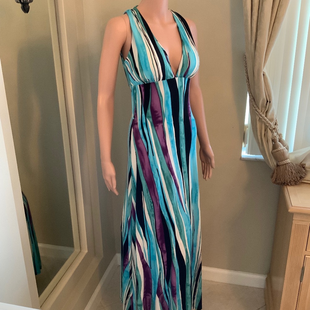 XOXO Turquoise Halter Maxi Dress